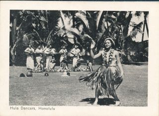 1930s Hula Dancer at Kodak Hula Show Honolulu Printed Photo Card 