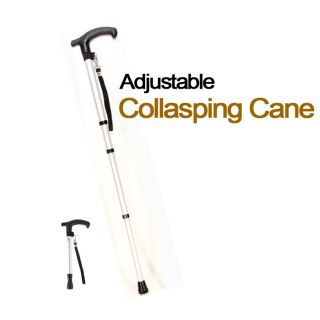 Collasping cane Aluminum walking stick Takes up less space Silver 