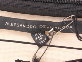 1890 ALESSANDRO DELLACQUA ANGEL BLACK CHIFFON DRESS IT42 NWT