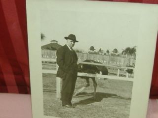 old man in hat ostrich alligator farm photo vintage