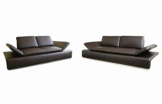 Amalia Contemporary Italian Leather Sofa Sleeper Set