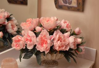 New High Quality Silk Pink Rose Artificial Flower Arrangement 