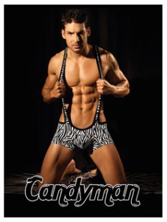 Candyman Underwear 9596 Wrestling Singlet Suspender Boxer