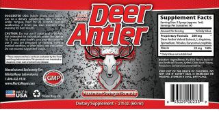Deer Antler Velvet IGF 1 Spray 2oz Maximum Strength