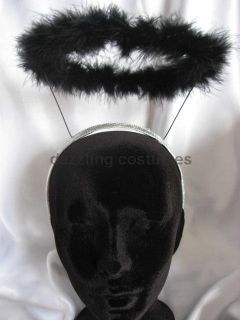 black dark angel halo feather marabou feather costume accessory prop 