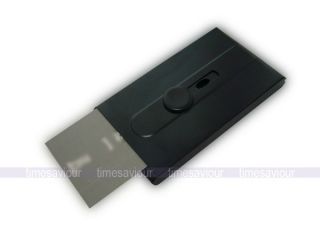 Aluminum Business Card Holder Dispenser Name Case Black