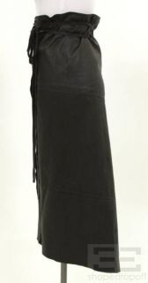 Ann DEMEULEMEESTER Black Leather Wrap Skirt