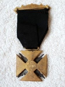1903 Andrew J Redmond Nights Templar Mason Siloam Commendary Medal 