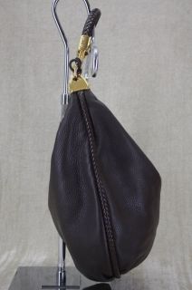 Michael Kors Skorpios Large Brown Leather Crescent Hobo Bag Purse $850 