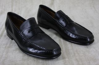Santoni Ross Black Moccasin Penny Loafers Shoes Size 7 D New $395 