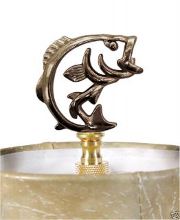 Angler Bass Lamp Finial Bright Brass