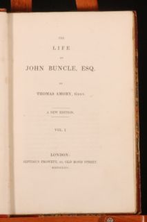 An uncommon 1825 edition of The Life of John Buncle by Thomas Amory.