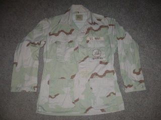 Military DCU Medium Long Shirt Seabees Desert Storm ARMY USAF NAVY Men 