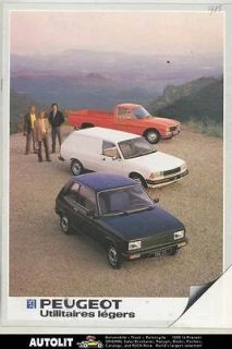 1983 Peugeot 104ZA Utility Sedan 305 Van 504 Pickup Truck Brochure 