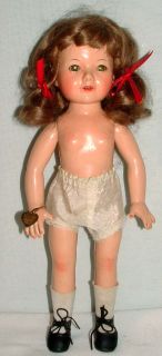   14 Composition Brown Hair Anne Shirley Doll w Effanbee Bracelet