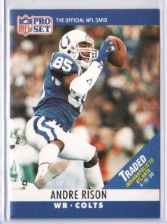 1990 Pro Set Andre Rison Traded Clipped Card Number Variation Variant 