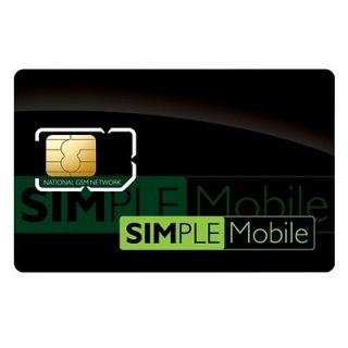 brand new simple mobile 3g 4g gsm prepaid sim card