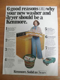 Vintage ad   1976 KENMORE harvest gold washer dryer ad   Classic 1970s 