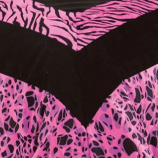 7PC Pink Safarina Animal Print Faux Fur Comforter Set KING/QUEEN *Free 