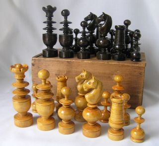 Antique Vintage French Regence Chess Set Box