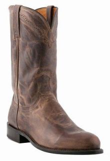 LUCCHESE M1015 STONE BROWN MENS ROPER BOOTS EE (WIDE) WESTERN BOOTS C 