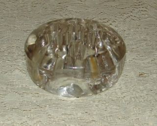 vintage clear glass paperweights lot of two