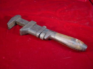 antique vintage coes pipe monkey wrench hand tool