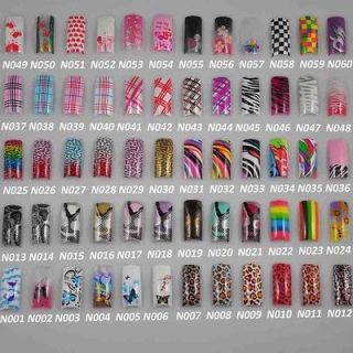 60 Different Charming Designs Acrylic French False Nail Art Tips NEW 