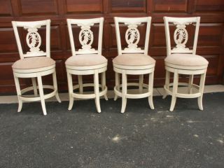 Frontgate Carved Grape antique Cream Counter bar chairs Barstools 