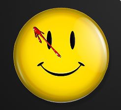 Watchmen Comedian Smiley Face BUTTON OR MAGNET Alan Moore Comic 