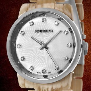   Stunning Gorgeous Rousseau Ladies Adele Horn Watch. New Comp $540