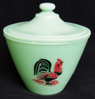 Jadeite Jade Jadite Color Glass Vintage Style Rooster Canister 6 1 4 