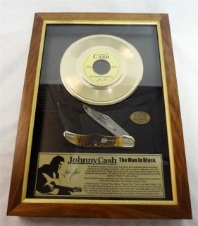   Cash Large Folding Hunter 160 Wood Display Case Gold Record