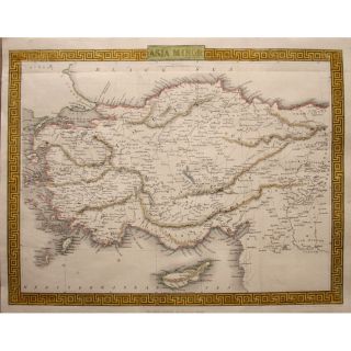 Turkey Cyprus Asia Minor Map by J Rapkin Tallis 1851