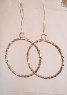 Vintage Sterling Silver Dangle Circle Earrings