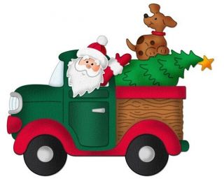 Cottage Cutz Santas Truck w Tree 1 Premade 3 8 x 3 1