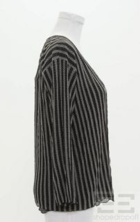 Armani COLLEZIONI Sheer Black White Striped Cardigan Camisole Set Size 