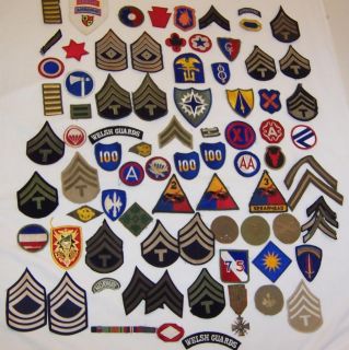 LOT VINTAGE WWI WWII PATCHES RIBBONS MEDAL MILITARY AIRBORNE ARMOR 