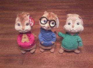 Ty set of 3 Alvin and the Chipmunks Beanies CUTE