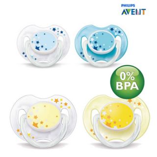 Avent Soothers Orthodontic Dummies Night Time Dummy 0 6 Months Brand 