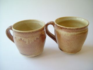 Stoneware pottery Mug Cup Wheel Trown Mixed Brown Cream Glazed