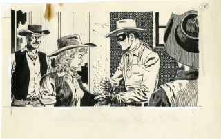   Lone Ranger Mystery Ranch CH 17 Header Orig Art Prisoner 1966