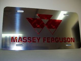 massey ferguson red diamond chrome license plate 