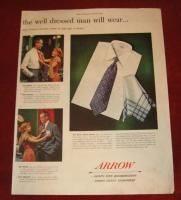 1950 Arrow Mens Shirts Henry Fonda 2 Page Color Ad GF