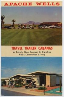 1960s APACHE WELLS Travel Trailer Cabanas MESA Arizona Mobile Home 