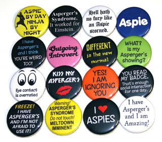 Aspergers Syndrome Aspergers Badges x16 Buttons Autism
