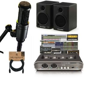 Avid M Audio Mobile Pre USB Pro Tools Home Studio Recording Package 