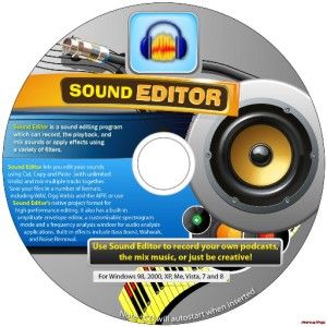 HI QUALITY HI FIDELITY SOUND EDITOR 2012 SOFTWARE CD FOR WINDOWS 8, 7 