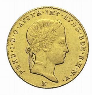 Austrian Solid Gold Ducat XF Coin Ferdinand I 1848