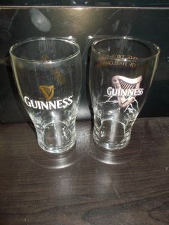 SET OF2 IRISH BEER GLASSES ARTHUR GUINNESS AUTOGRAPHED HALLOWWEEN